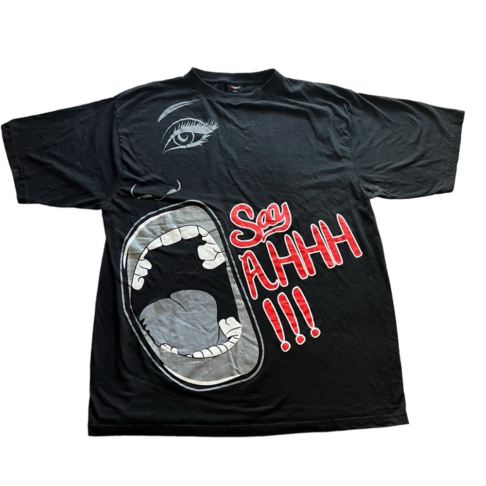 Vintage Justee Devil Mouth Lip Y2K Hip Hop Rap Tee Ship Halloween Festival